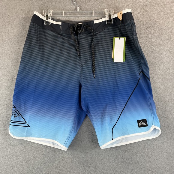 Quiksilver SurfSilk‎ New Wave 20 Shorts Mens 33 Blue Boardshort Swim REPREVE Eco - Picture 1 of 9